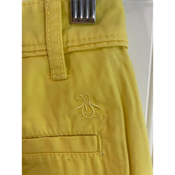 Original Penguin Mens Yellow Flat Front Shorts Sz.30 Cotton Blend - Picture 6 of 13